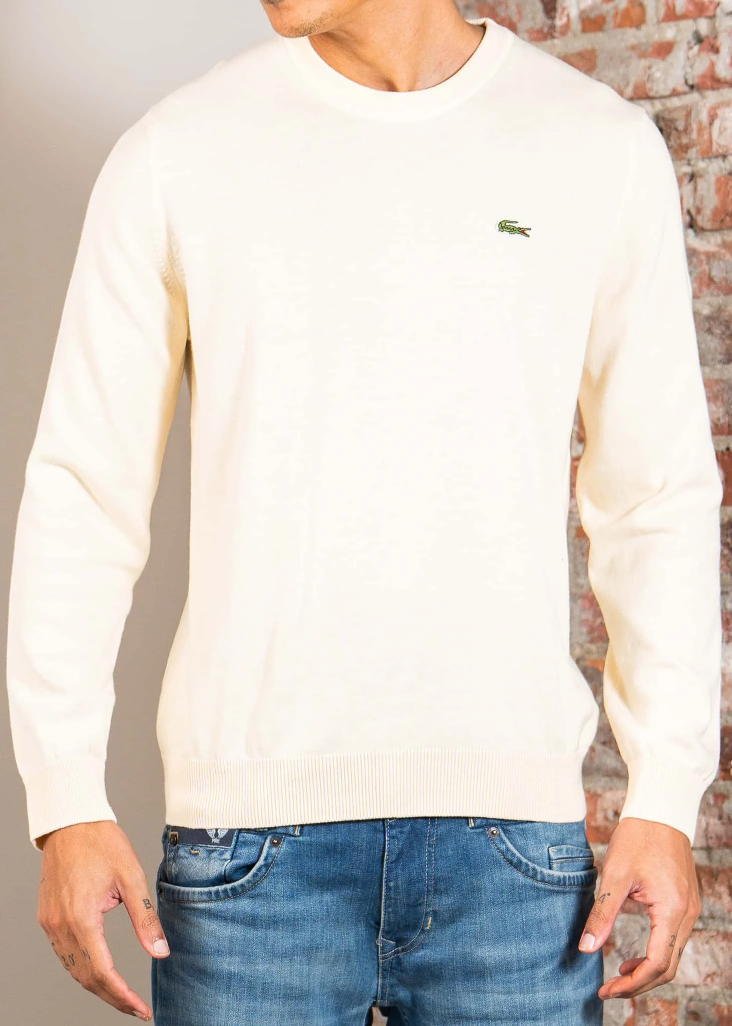 Regular fit crew neck sweater - naturel clair