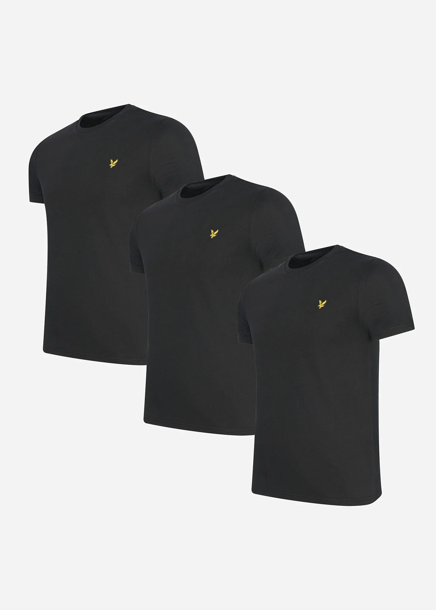 Plain t-shirt - jet black 3 pack