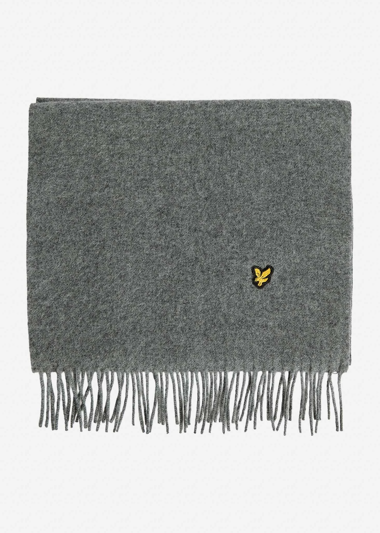 Plain lambswool scarf - mid grey marl