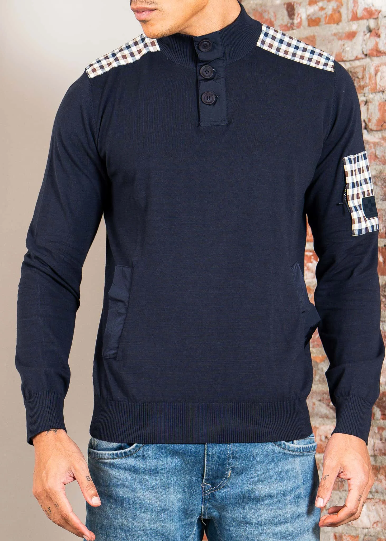 Lamina pocket mockneck - navy