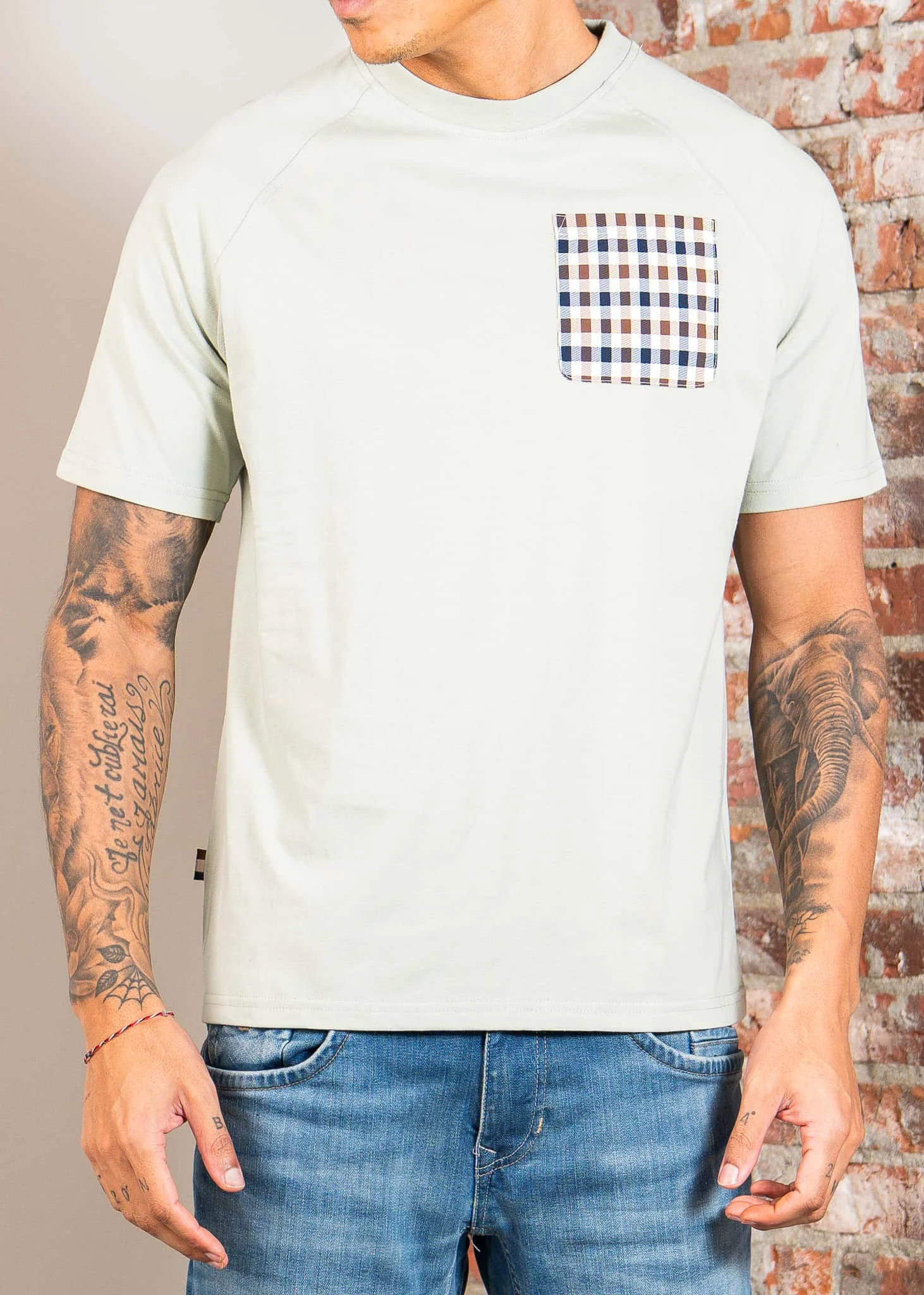 Raglan pocket t-shirt - salvia