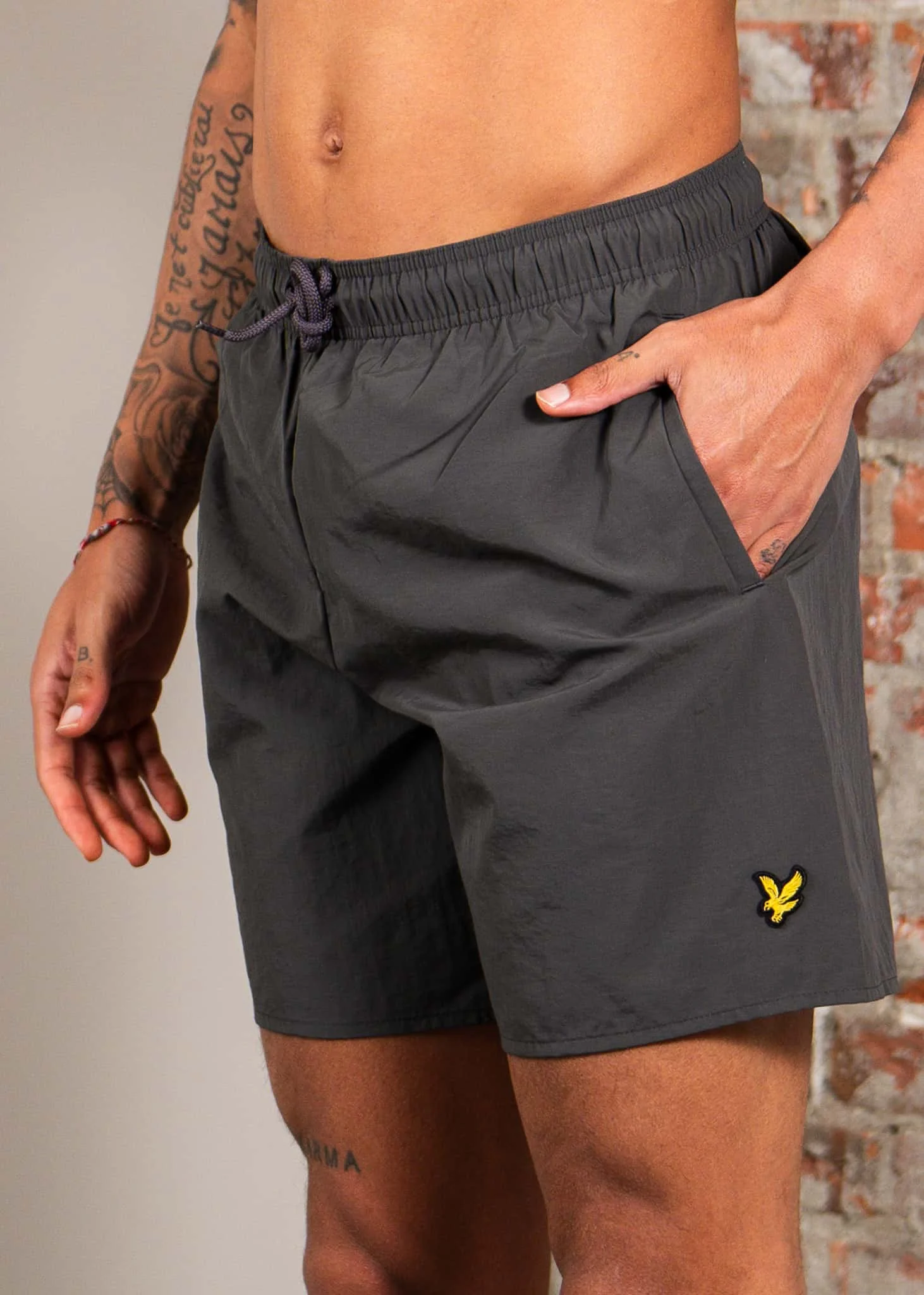 Plain swimshort - gunmetal
