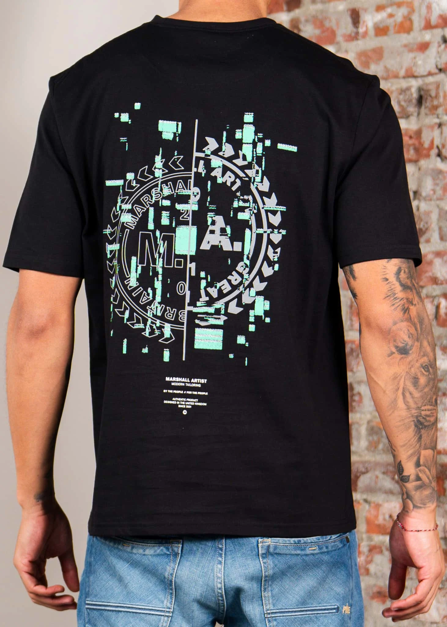 Glitch theory back print t-shirt - black