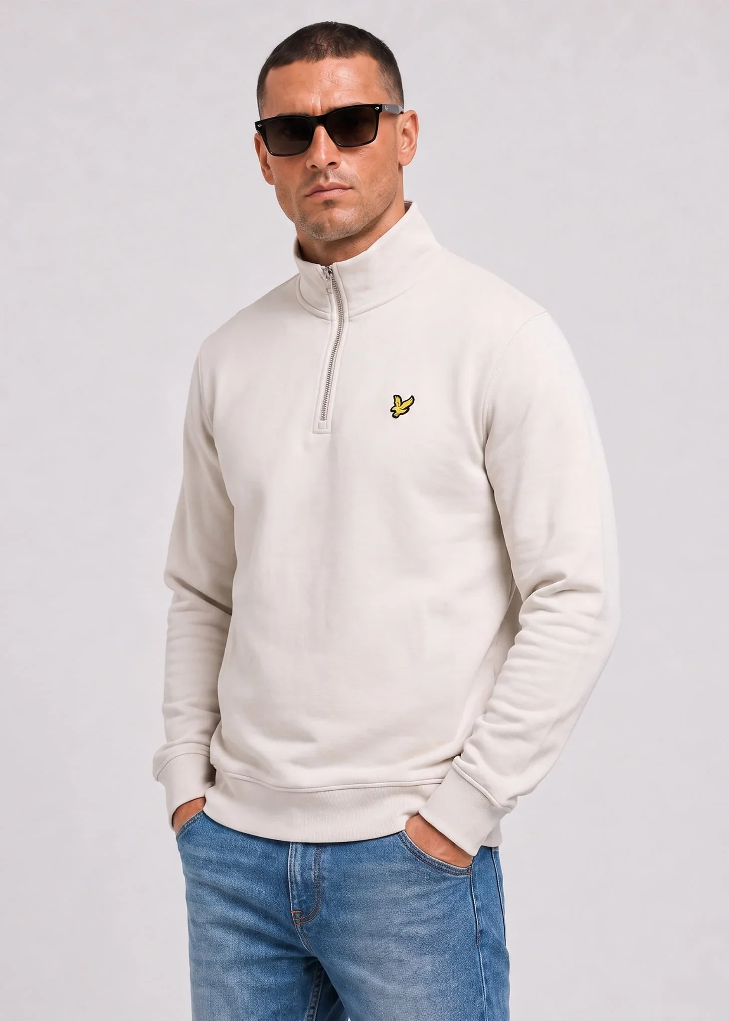Loopback quarter zip sweat - cove