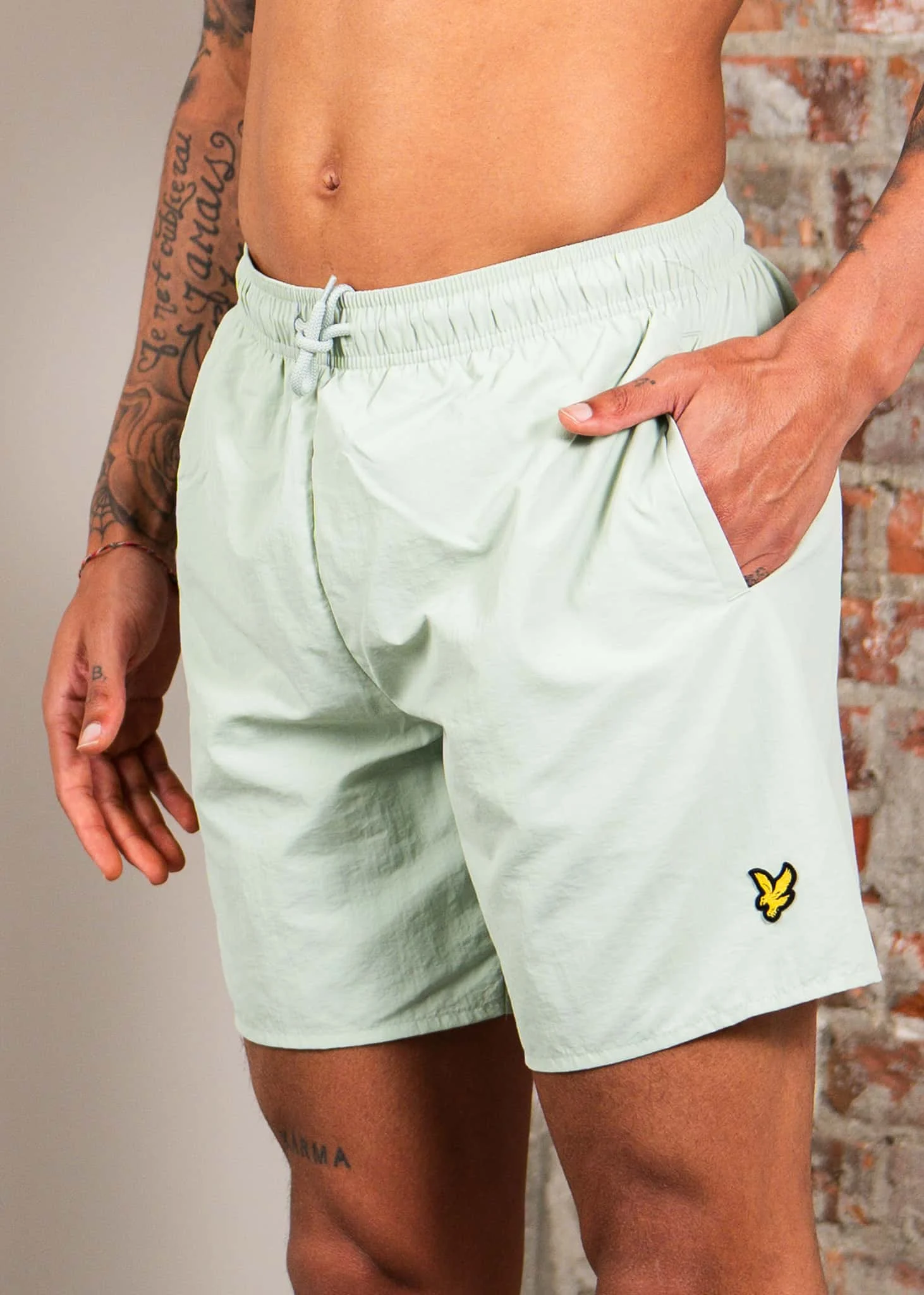 Plain swim short - misty sage