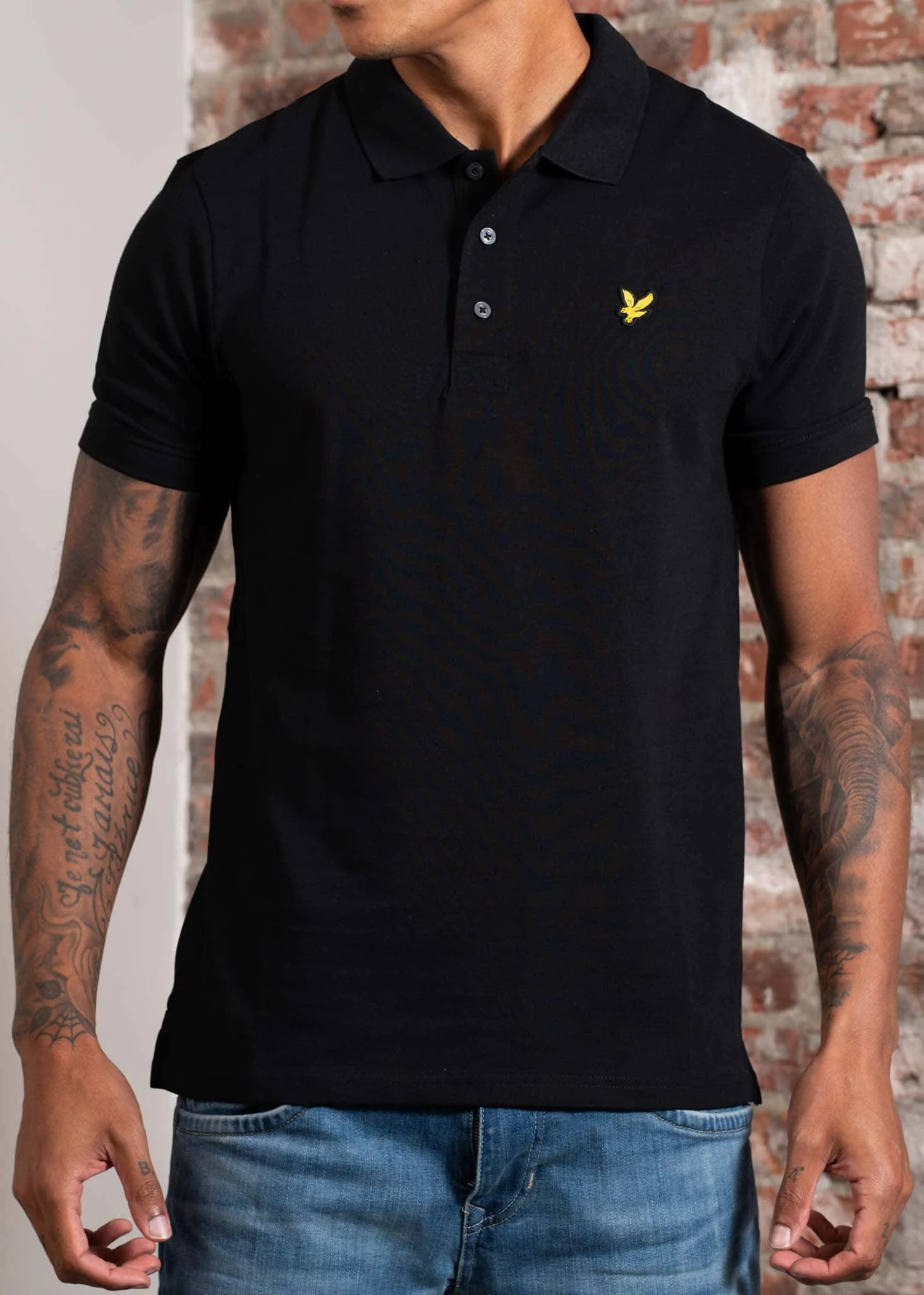 Plain polo shirt - jet black