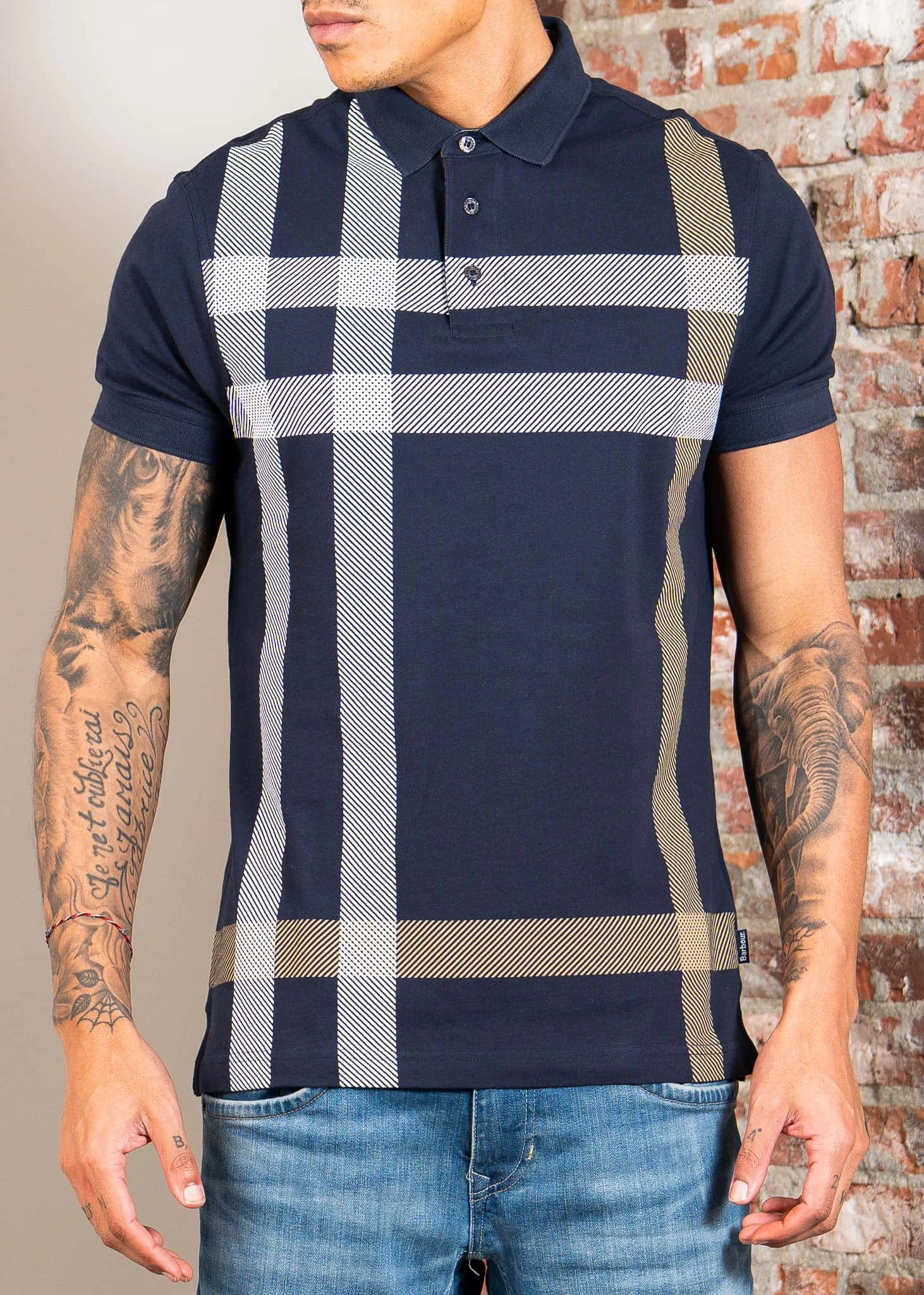 Barbour blaine polo shirt - navy pine