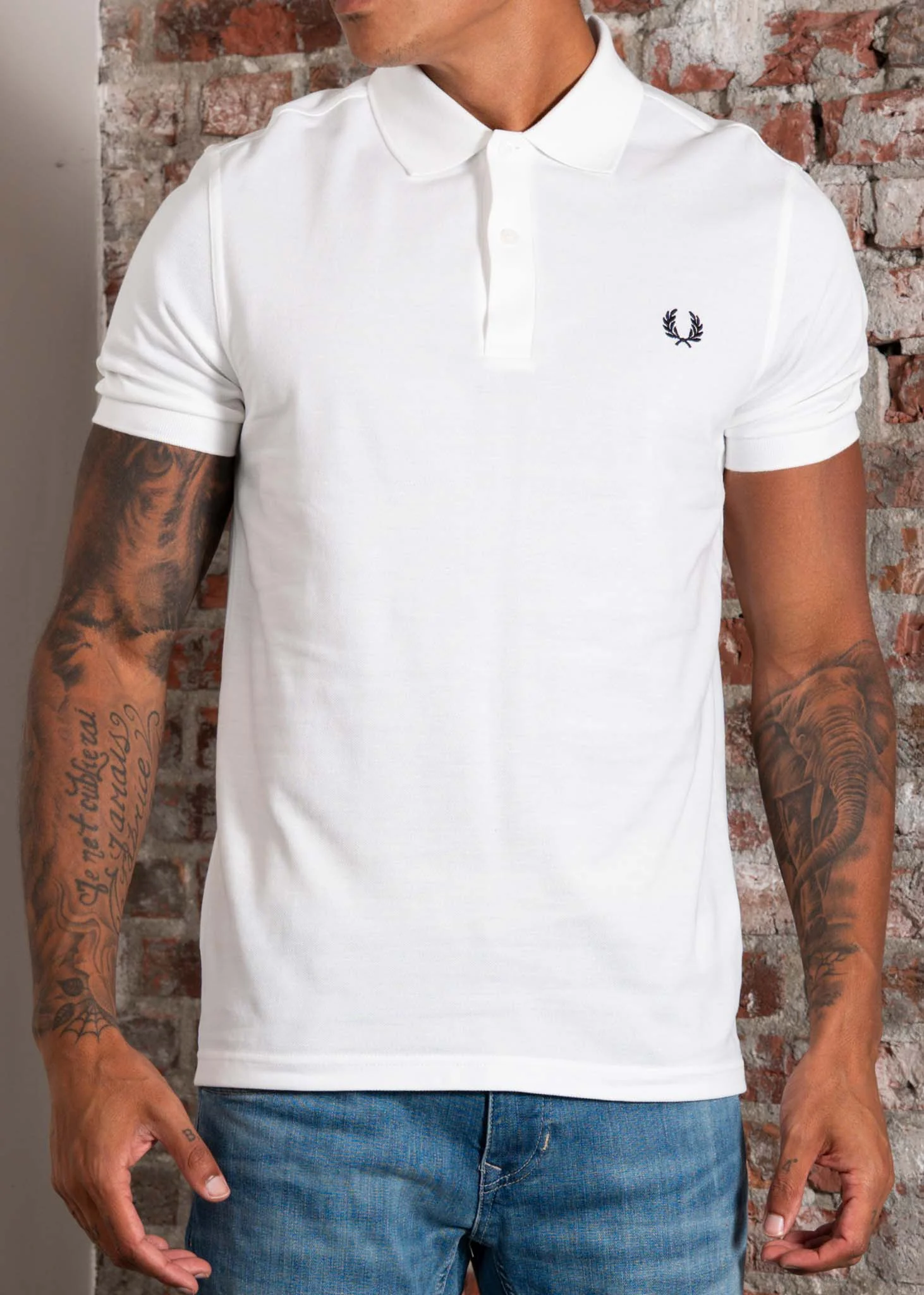 Plain Fred Perry polo shirt - white