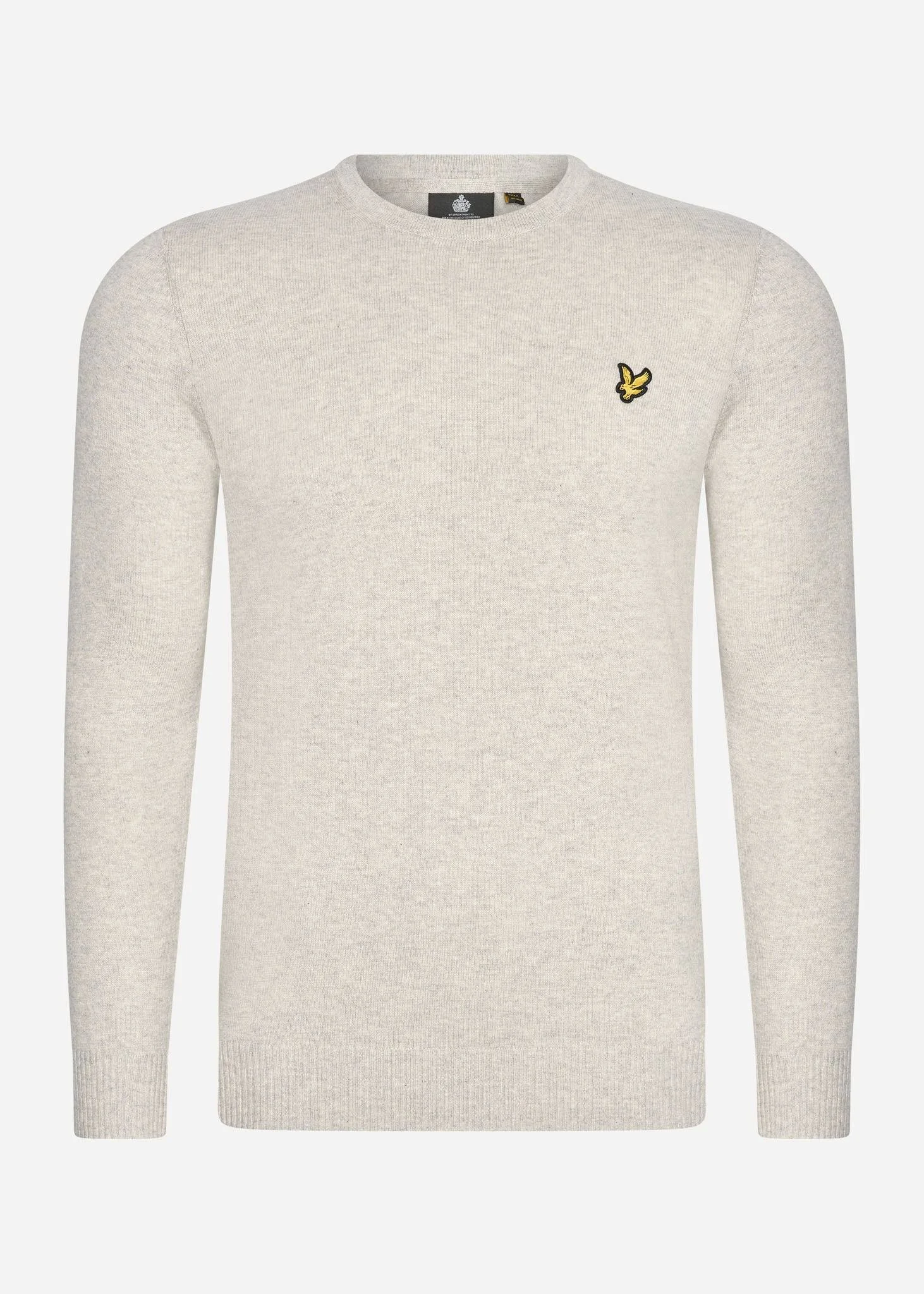 Cotton merino crew neck jumper - light grey marl