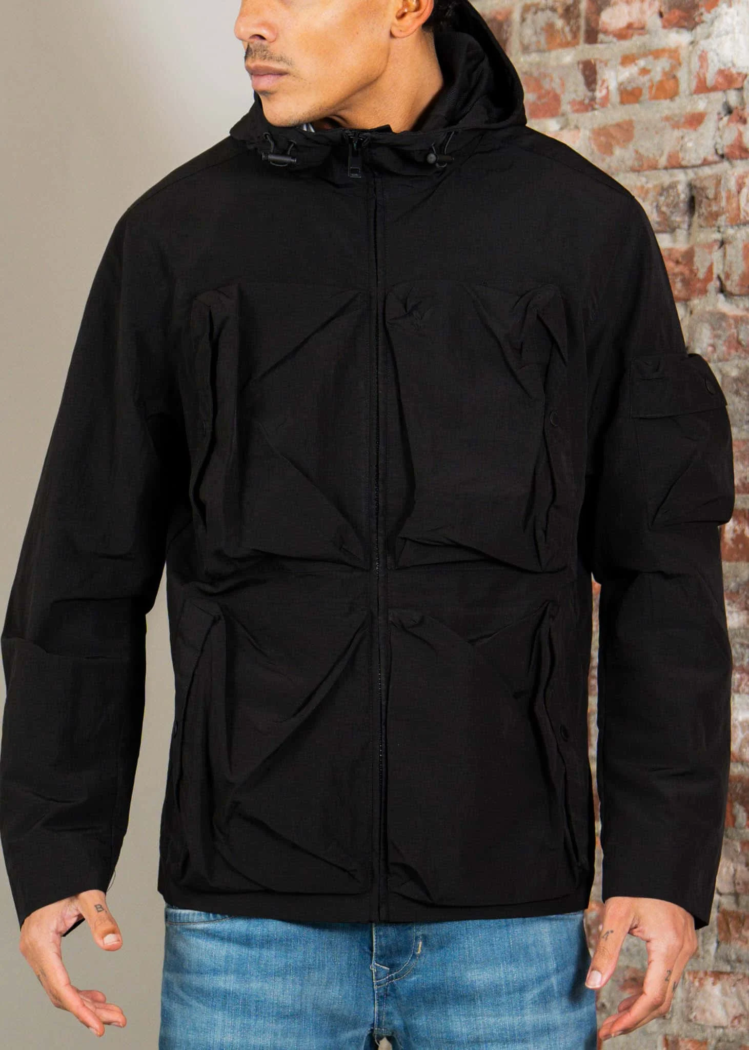 Lightweight ripstop windcheater - jet black