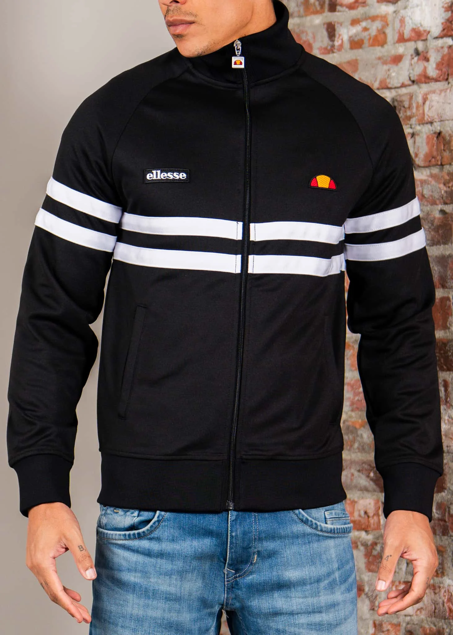 Rimini track jacket - black white