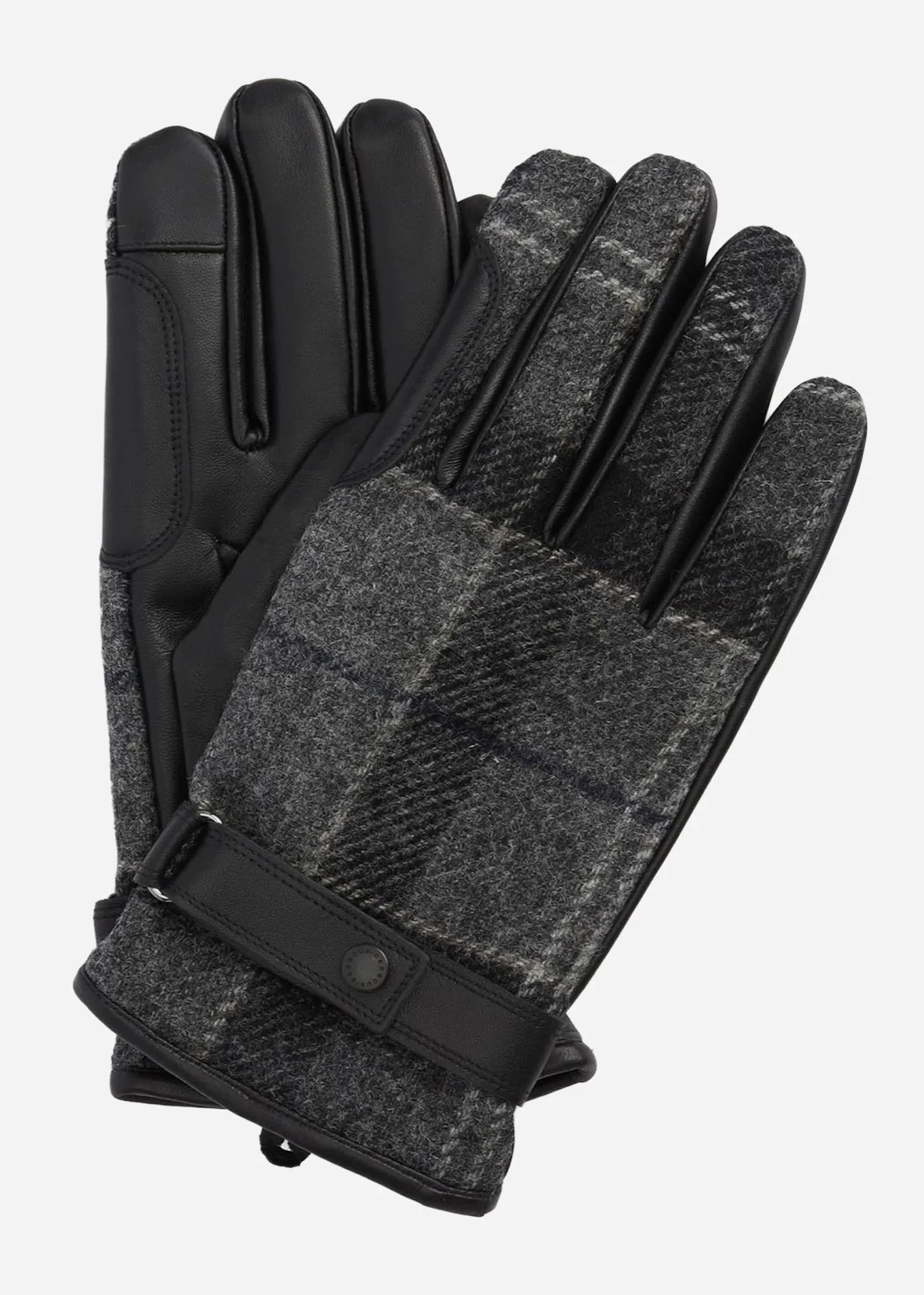 Newbrough tartan gloves - black grey