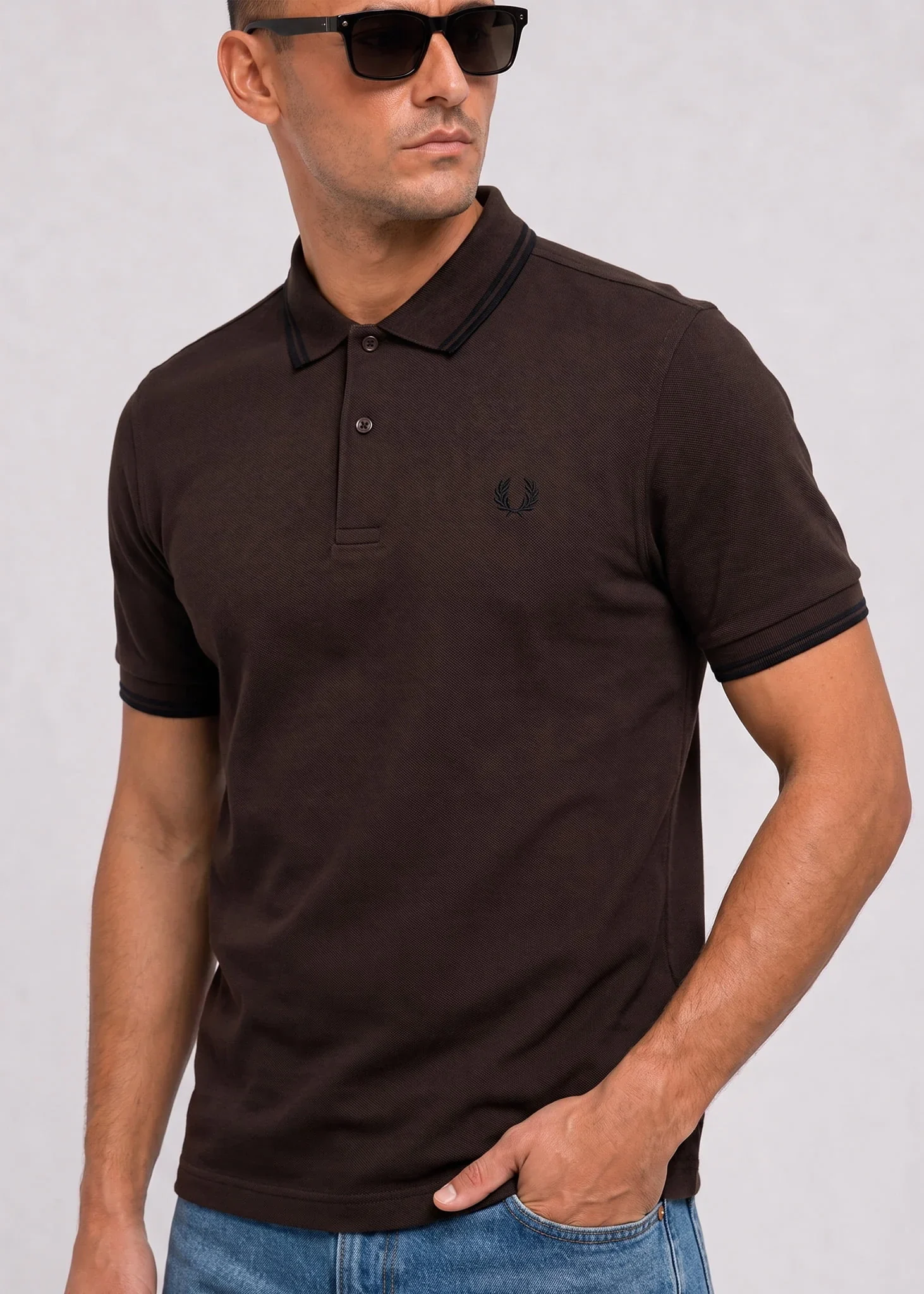 Twin tipped polo - rich brown black