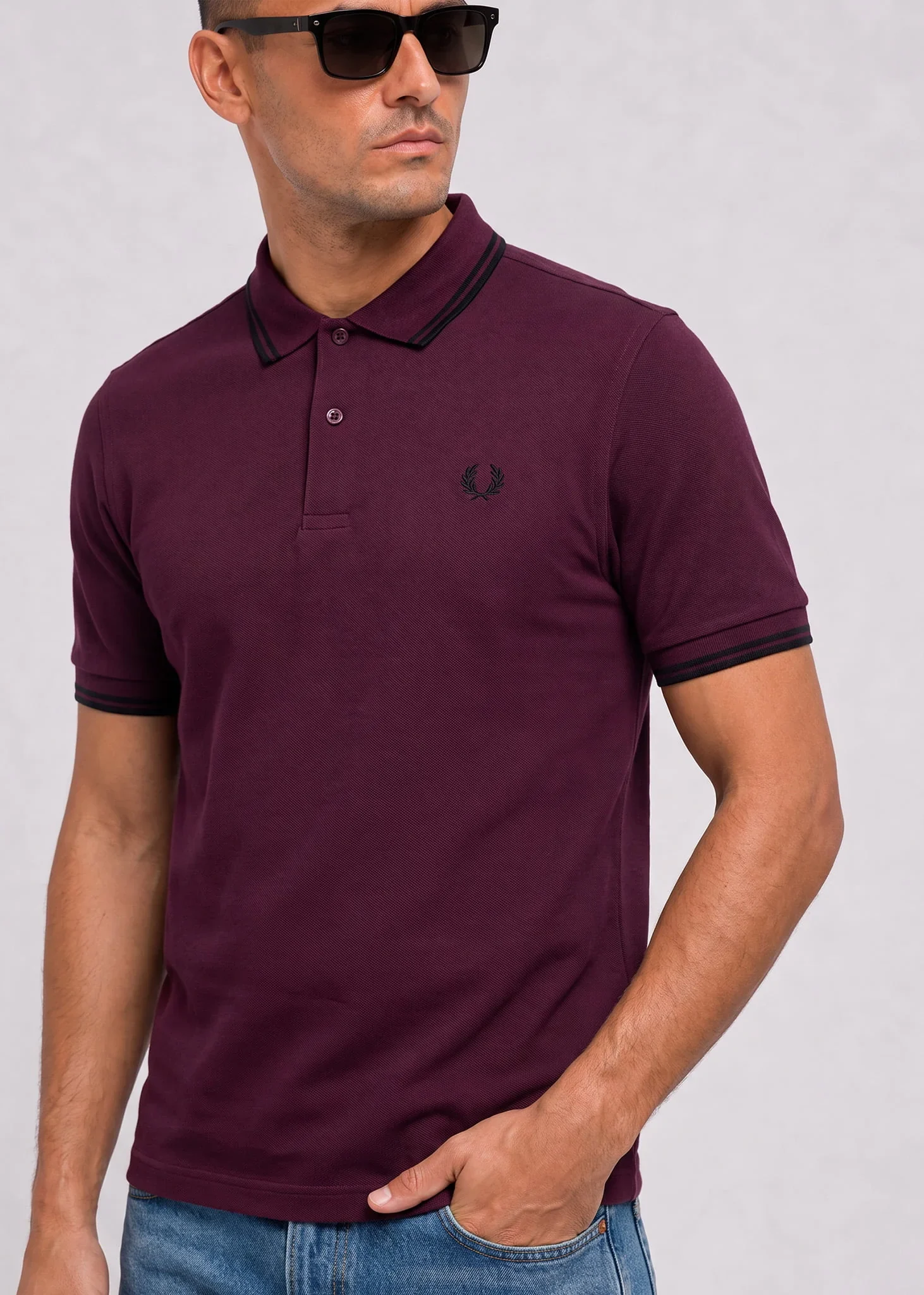 Twin tipped polo - plum black