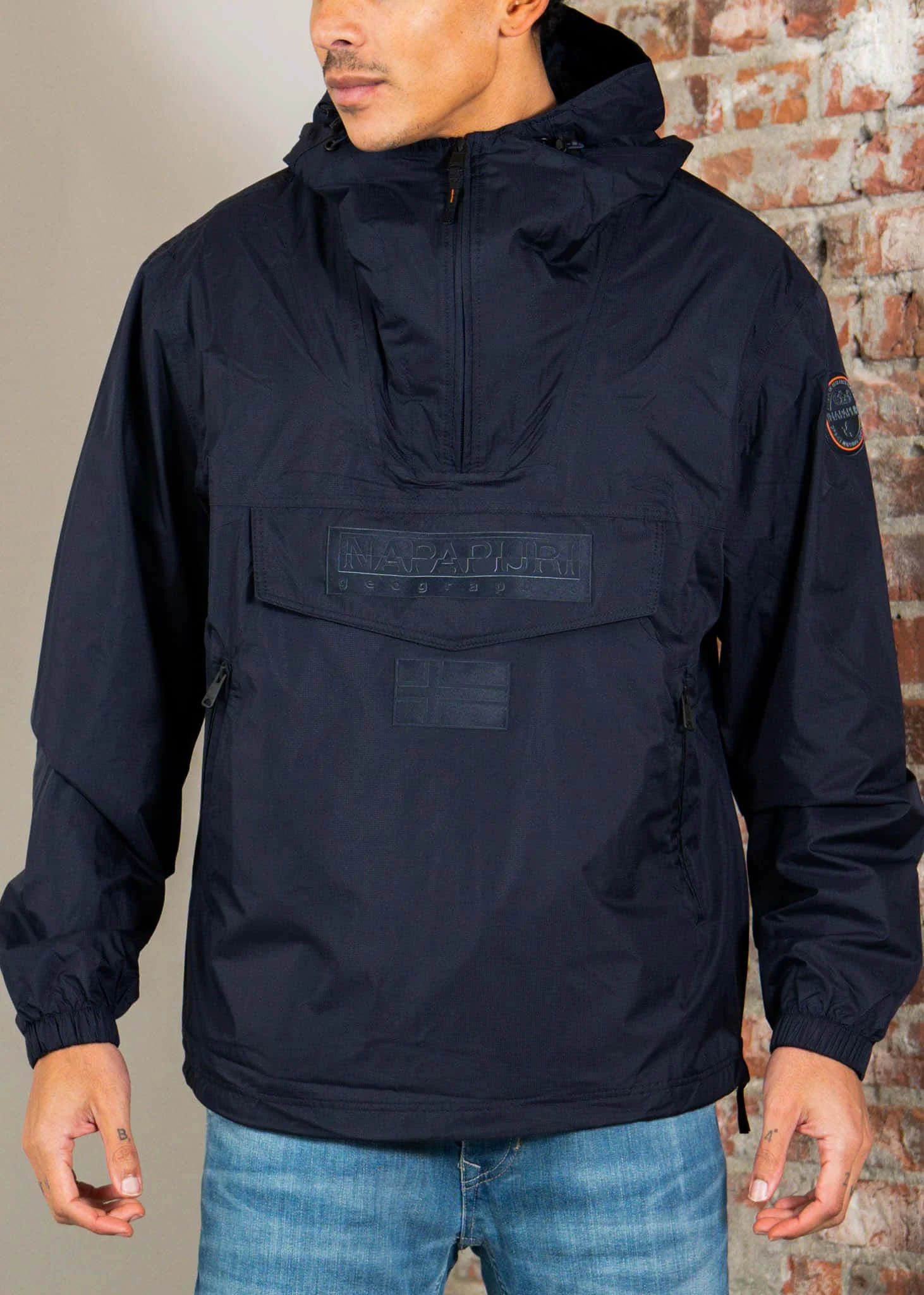 Lightweight Packable Rainforest Overhead rf next Jacket - blu marine