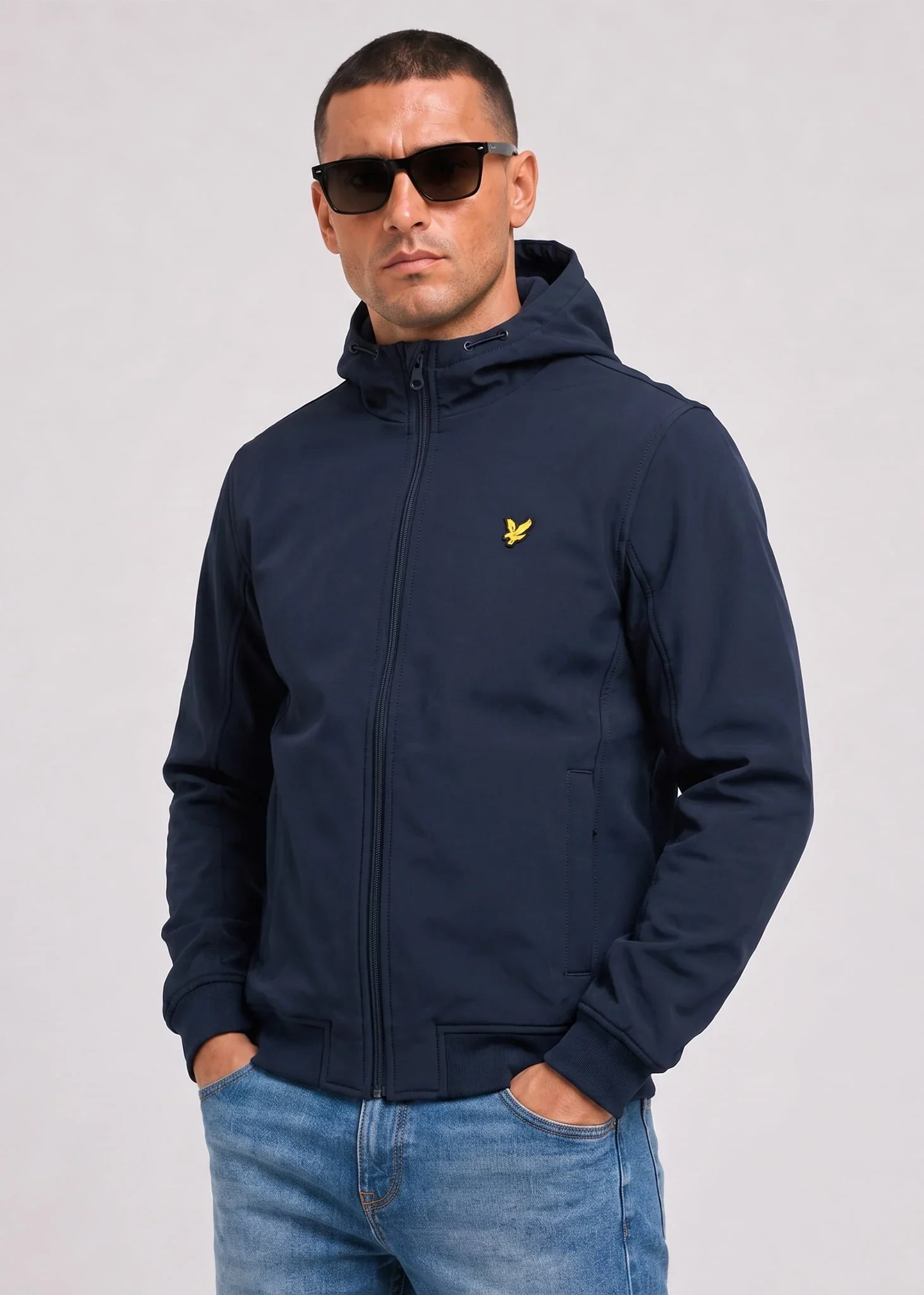 Fleece back softshell jacket - dark navy