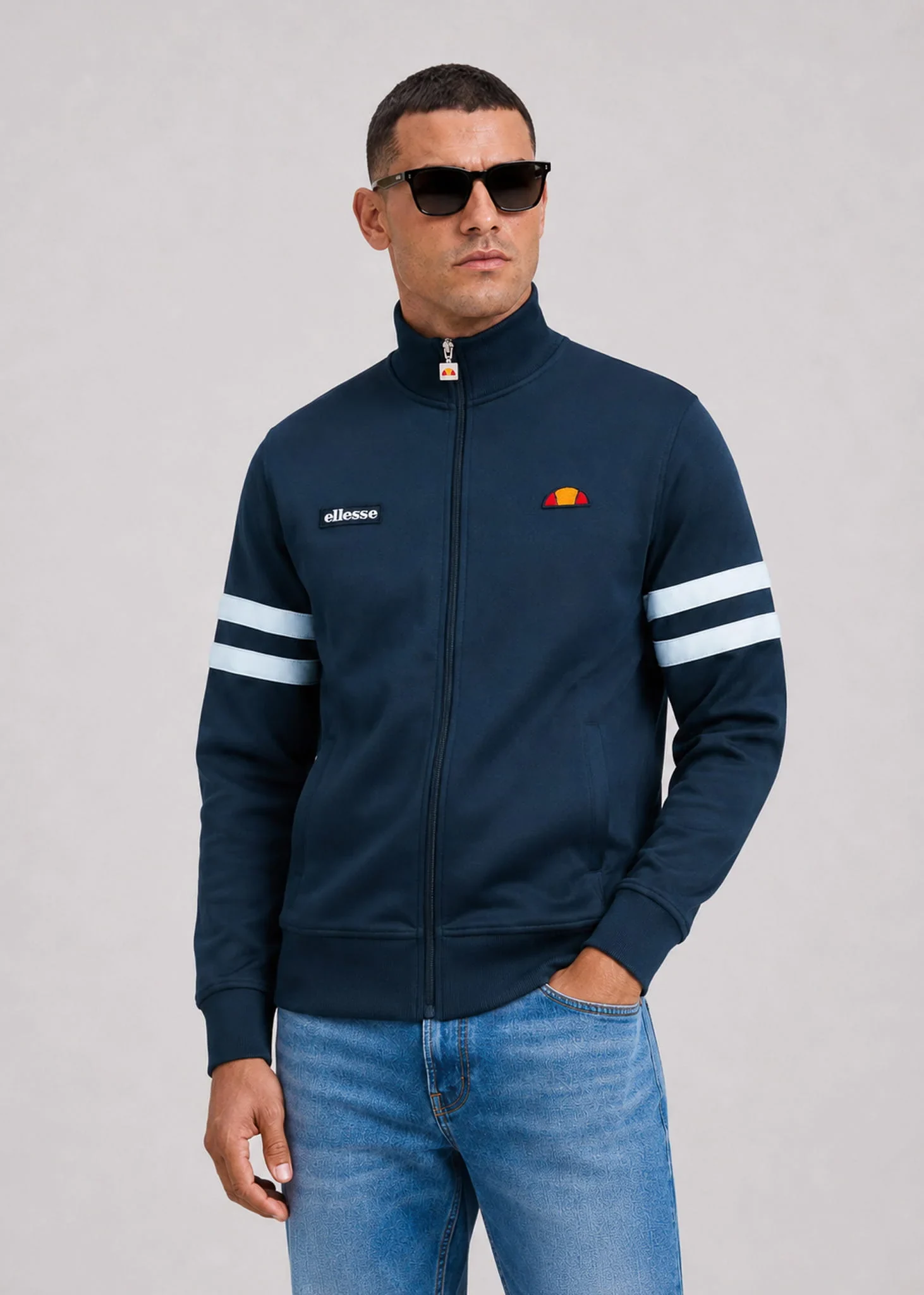 Roma track jacket - navy light blue