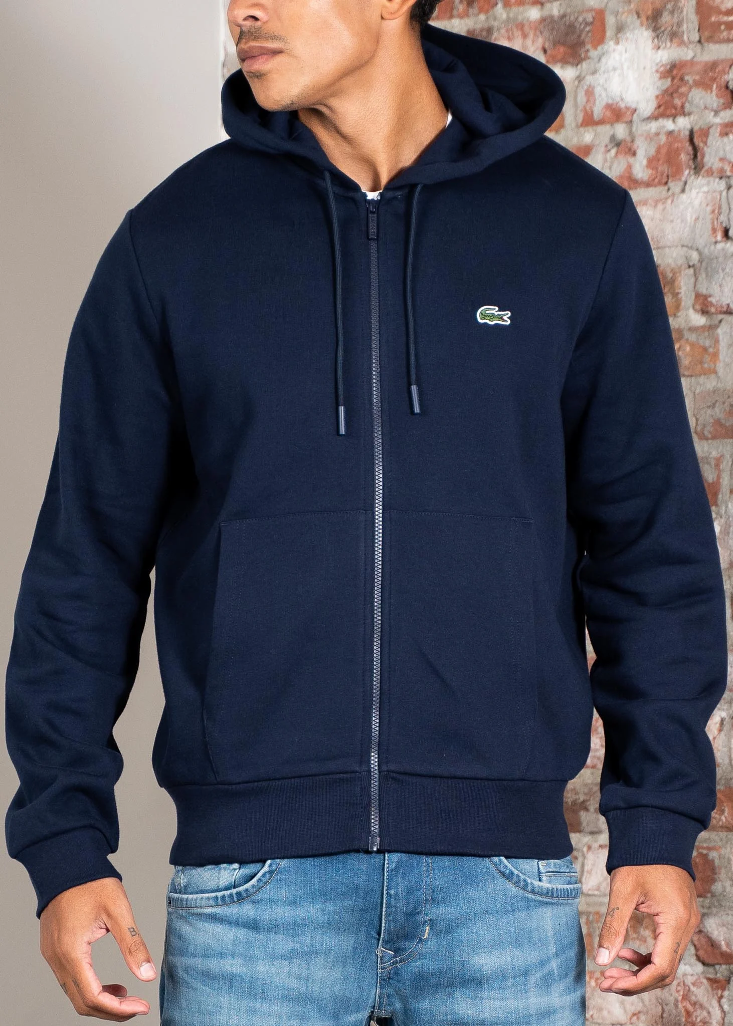 Zip through hoodie - navy blue