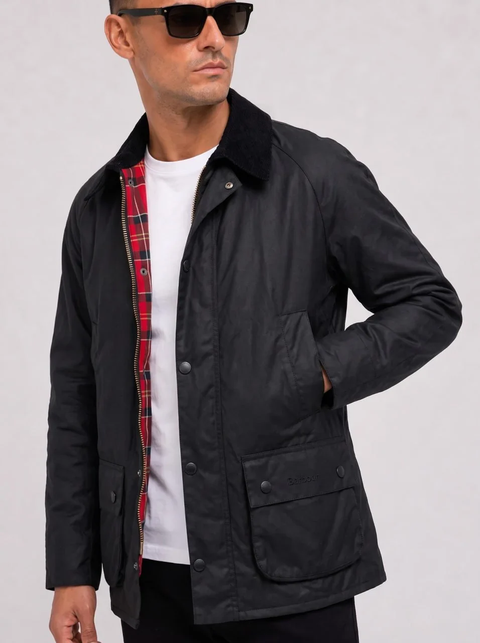 Barbour ashby wax jacket - black classic