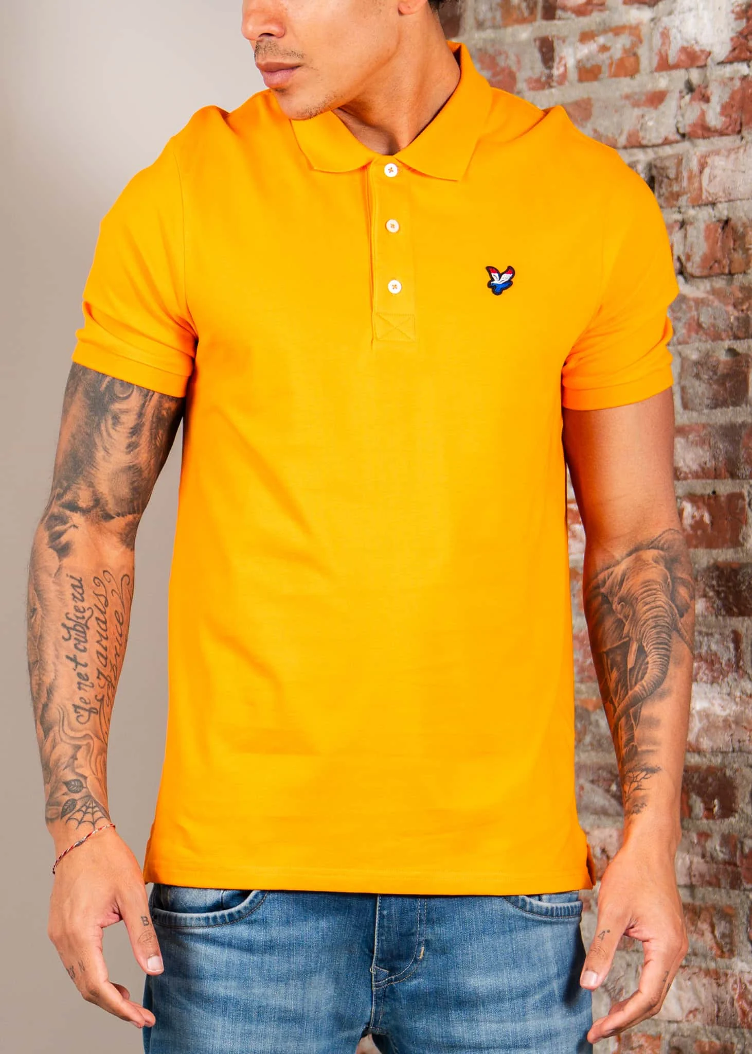 Flag eagle polo shirt - Bright Orange