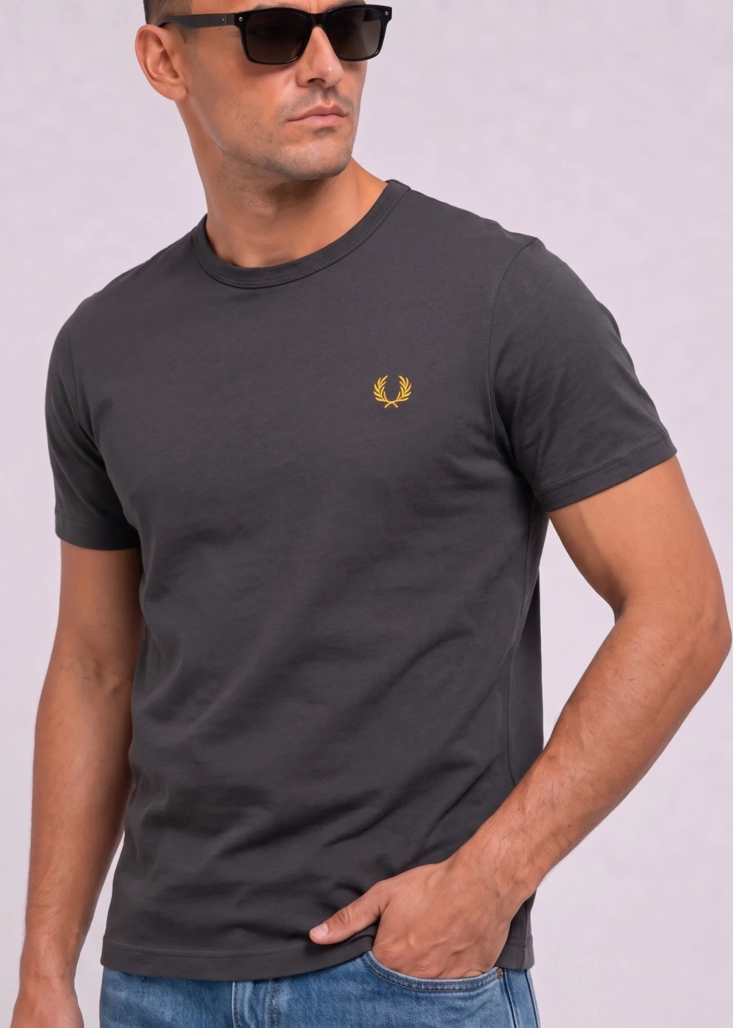 Ringer t-shirt - anchor grey